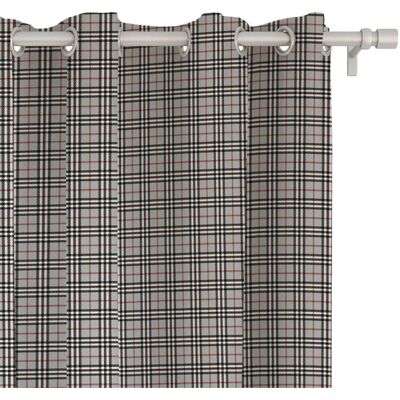 DECORDRUK Zasłona CLASSIC wzór CL01 szara krata 150 x 280 cm tkanina zaciemniająca DECORDRUK Zasłona CLASSIC wzór CL01 szara krata 150 x 280 cm tkanina zaciemniająca