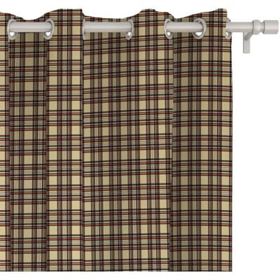 DECORDRUK Zasłona CLASSIC wzór CL02 beżowa krata z czerwonym 150 x 300 cm tkanina zaciemniająca DECORDRUK Zasłona CLASSIC wzór CL02 beżowa krata z czerwonym 150 x 300 cm tkanina zaciemniająca