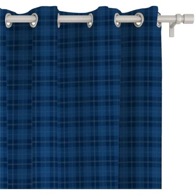 DECORDRUK Zasłona CLASSIC wzór CL08 niebieska krata 150 x 230 cm tkanina zaciemniająca DECORDRUK Zasłona CLASSIC wzór CL08 niebieska krata 150 x 230 cm tkanina zaciemniająca