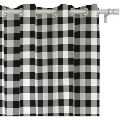DECORDRUK Zasłona Classic Wzór Cl09 Czarno-Biała Krata 150 X 240 Cm Tkanina Zaciemniająca DECORDRUK Zasłona Classic Wzór Cl09 Czarno-Biała Krata 150 X 240 Cm Tkanina Zaciemniająca