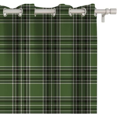 DECORDRUK Zasłona CLASSIC wzór CL11 Zielona krata 150 x 300 cm tkanina zaciemniająca DECORDRUK Zasłona CLASSIC wzór CL11 Zielona krata 150 x 300 cm tkanina zaciemniająca