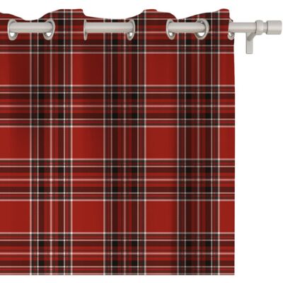 DECORDRUK Zasłona CLASSIC wzór CL13 Czerwona krata 150 x 280 cm tkanina zaciemniająca DECORDRUK Zasłona CLASSIC wzór CL13 Czerwona krata 150 x 280 cm tkanina zaciemniająca