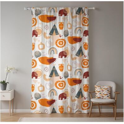 Akuku Zasłona Dziecięca Boho Słoń Tęcza 135x175cm Poliester Do Pokoju Dzieci Boho Akuku Zasłona Dziecięca Boho Słoń Tęcza 135x175cm Poliester Do Pokoju Dzieci Boho