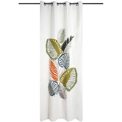STOF Zasłona gotowa KENTIA 140x260 cm biało wielokolorowa liście 55% bawełna 45% poliester STOF Zasłona gotowa KENTIA 140x260 cm biało wielokolorowa liście 55% bawełna 45% poliester