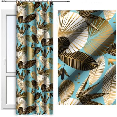Zasłona gotowa na taśmie Złote Liście 140x250 Vipro D404-289 Zasłona gotowa na taśmie Złote Liście 140x250 Vipro D404-289