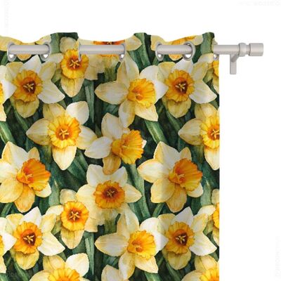 DECORDRUK Zasłona SPRING wzór SP03 żółte żonkile 150 x 260 cm tkanina zaciemniająca DECORDRUK Zasłona SPRING wzór SP03 żółte żonkile 150 x 260 cm tkanina zaciemniająca