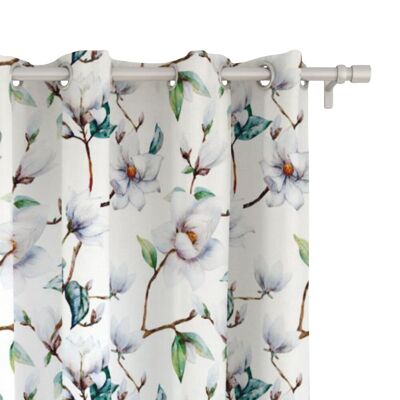DECORDRUK Zasłona SPRING wzór SP15 biała magnolia 150 x 280 cm tkanina zaciemniająca DECORDRUK Zasłona SPRING wzór SP15 biała magnolia 150 x 280 cm tkanina zaciemniająca