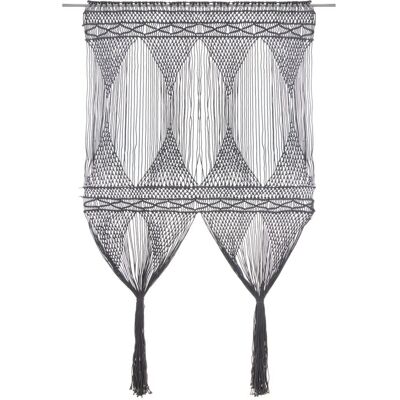 VMP Zasłona z makramy, antracyt, 140 x 240 cm, bawełna VMP Zasłona z makramy, antracyt, 140 x 240 cm, bawełna