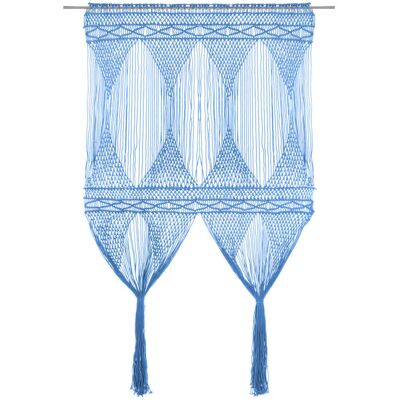 VMP Zasłona Z Makramy, Niebieska, 140 X 240 Cm, Bawełna VMP Zasłona Z Makramy, Niebieska, 140 X 240 Cm, Bawełna