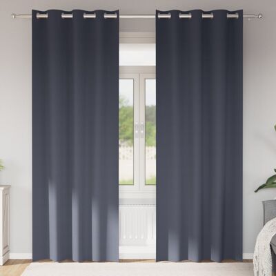vidaXL Zasłony z zasłonami 2 pcs Antracytowy 225 x 140 cm vidaXL Zasłony z zasłonami 2 pcs Antracytowy 225 x 140 cm