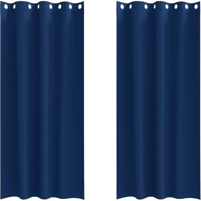 vidaXL Zasłony z zasłonami 2 pcs granatowy 245 x 140 cm P vidaXL Zasłony z zasłonami 2 pcs granatowy 245 x 140 cm P