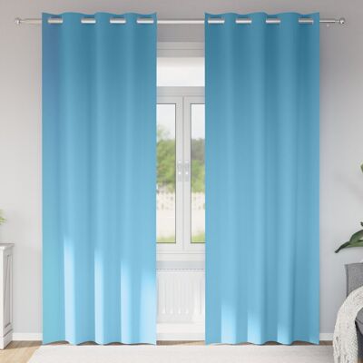vidaXL Zasłony Z Zasłonami 2 Pcs Jasnoniebieski 245 X 140 vidaXL Zasłony Z Zasłonami 2 Pcs Jasnoniebieski 245 X 140