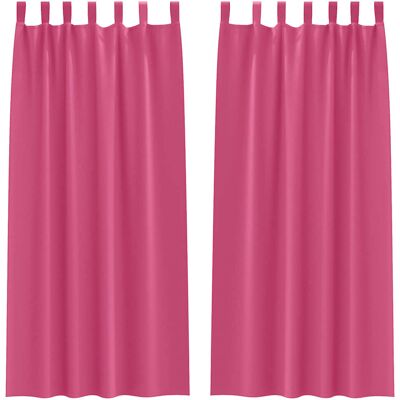 vidaXL Zasłony z zasłonami 2 pcs Jasnoróżowy 245 x 140 cm vidaXL Zasłony z zasłonami 2 pcs Jasnoróżowy 245 x 140 cm