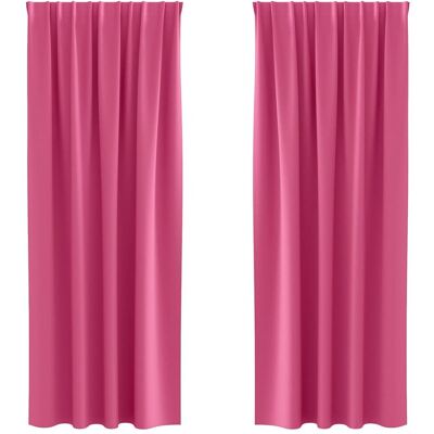 vidaXL Zasłony z zasłonami 2 pcs Jasnoróżowy 260 x 140 cm vidaXL Zasłony z zasłonami 2 pcs Jasnoróżowy 260 x 140 cm