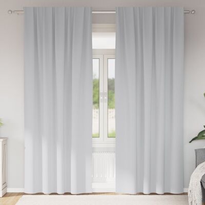 vidaXL Zasłony z zasłonami 2 pcs Jasnoszary 245 x 140 cm vidaXL Zasłony z zasłonami 2 pcs Jasnoszary 245 x 140 cm