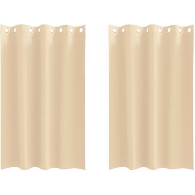 vidaXL Zasłony z zasłonami 2 pcs Kremowy 175 x 140 cm Pol vidaXL Zasłony z zasłonami 2 pcs Kremowy 175 x 140 cm Pol