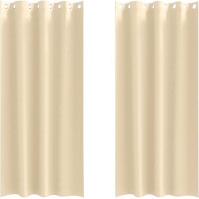 vidaXL Zasłony z zasłonami 2 pcs Kremowy 245 x 140 cm Pol vidaXL Zasłony z zasłonami 2 pcs Kremowy 245 x 140 cm Pol