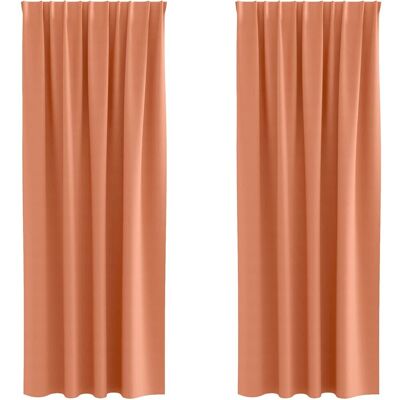 vidaXL Zasłony z zasłonami 2 pcs terakota 245 x 140 cm Po vidaXL Zasłony z zasłonami 2 pcs terakota 245 x 140 cm Po