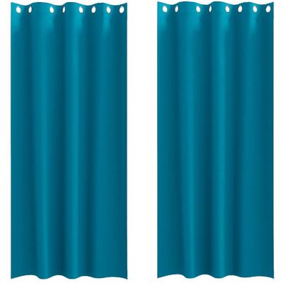 vidaXL Zasłony z zasłonami 2 pcs Turkusowy 245 x 140 cm P vidaXL Zasłony z zasłonami 2 pcs Turkusowy 245 x 140 cm P