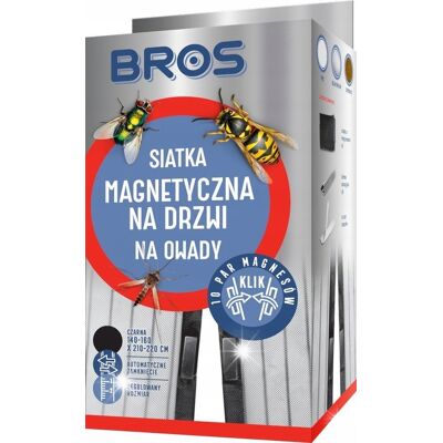 Bros Siatka Magnetyczna Na Drzwi Klik 210x220cm Czarna Zatrzask Na Owady Bros Siatka Magnetyczna Na Drzwi Klik 210x220cm Czarna Zatrzask Na Owady