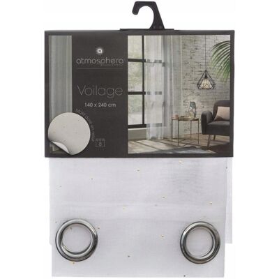 Atmosphera Firanka Do Salonu Biała Nadruk, Kropki 140 X 240 Atmosphera Firanka Do Salonu Biała Nadruk, Kropki 140 X 240