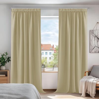 Inny producent Firanki Zasłony 300x140cm Beżowe Zaciemniające Izolacyjne 2 Sztuki Inny producent Firanki Zasłony 300x140cm Beżowe Zaciemniające Izolacyjne 2 Sztuki