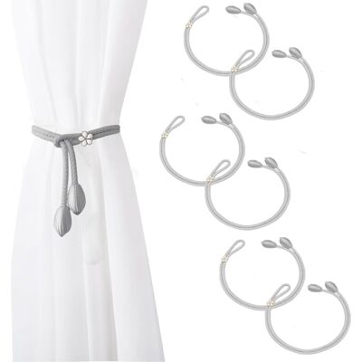 Inny producent Lina Wiązania Zasłon 6 Sztuk Szare Bawełna Boho Ozdoba Plecione Inny producent Lina Wiązania Zasłon 6 Sztuk Szare Bawełna Boho Ozdoba Plecione
