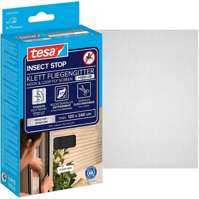 Moskitiera okienna tesa 120 x 240 cm na rzep przycinana antracyt Moskitiera okienna tesa 120 x 240 cm na rzep przycinana antracyt