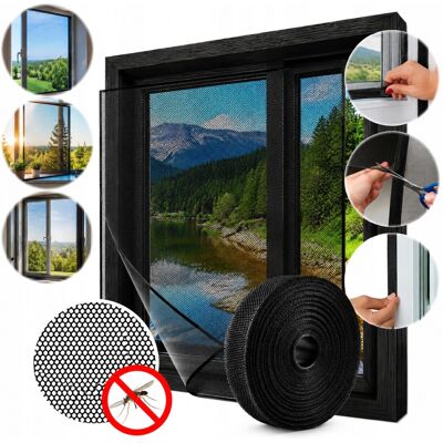 nieznany producent Moskitiera Przeciw Owadom Na Okno Siatka Okienna Na Wymiar 130x150cm Rzep nieznany producent Moskitiera Przeciw Owadom Na Okno Siatka Okienna Na Wymiar 130x150cm Rzep