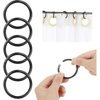 Inny producent Pierścienie 100 Sztuk 40mm Czarne Haki Do Zasłon Uchwyty Kółka Trwałe Inny producent Pierścienie 100 Sztuk 40mm Czarne Haki Do Zasłon Uchwyty Kółka Trwałe