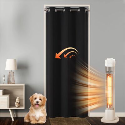 Akuku Zasłona Zaciemniająca Drzwiowa Termiczna 150x210 Gęsta Z Przelotkami Czarna Akuku Zasłona Zaciemniająca Drzwiowa Termiczna 150x210 Gęsta Z Przelotkami Czarna