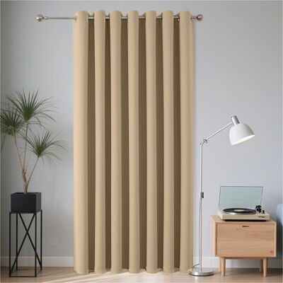 Akuku Zasłona Zaciemniająca Na Przelotkach Kółka 4cm Beżowa Do Sypialni 135x225cm Akuku Zasłona Zaciemniająca Na Przelotkach Kółka 4cm Beżowa Do Sypialni 135x225cm