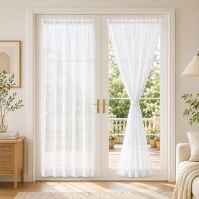 Inny producent Zasłony 2 Sztuki 60x120cm Białe Panelowe Firanki Przezroczyste Nowoczesne Inny producent Zasłony 2 Sztuki 60x120cm Białe Panelowe Firanki Przezroczyste Nowoczesne