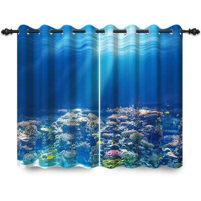 Akuku Zasłony Zaciemniające Na Przelotkach 107x160 Cm Podwodny Świat Morze 2 Szt. Akuku Zasłony Zaciemniające Na Przelotkach 107x160 Cm Podwodny Świat Morze 2 Szt.