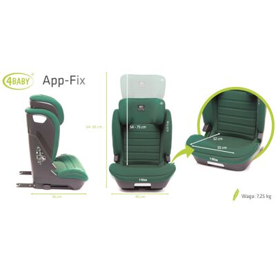 MARINI 4 Baby Fotelik App-Fix Xxiv 100-150 Cm Dark Green I-Size MARINI 4 Baby Fotelik App-Fix Xxiv 100-150 Cm Dark Green I-Size