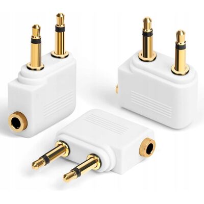 Inny producent Adaptery Słuchawkowe 3 Sztuki Pozłacane Jack 3 5mm Lotnicze Białe Inny producent Adaptery Słuchawkowe 3 Sztuki Pozłacane Jack 3 5mm Lotnicze Białe