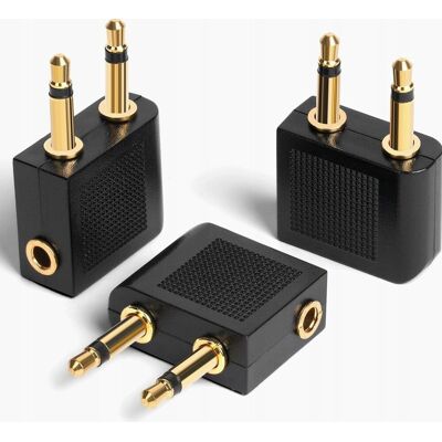 Inny producent Adaptery Słuchawkowe 3 Sztuki Pozłacane Jack Stereo Samolotowe Inny producent Adaptery Słuchawkowe 3 Sztuki Pozłacane Jack Stereo Samolotowe