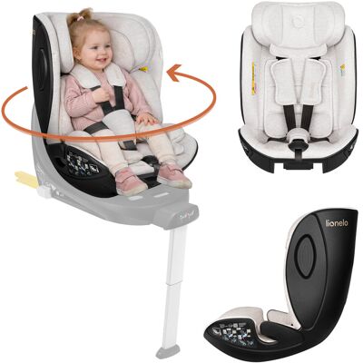 Fotelik Samochodowy i-Size 40-105 cm Lionelo Moxie Next RWF/FWF Kompatybilny z Bazą 360° SIP Regulacja Tkanina Bambusowa, Beż Fotelik Samochodowy i-Size 40-105 cm Lionelo Moxie Next RWF/FWF Kompatybilny z Bazą 360° SIP Regulacja Tkanina Bambusowa, Beż
