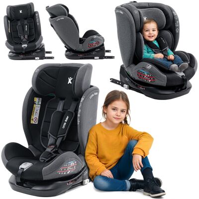 LITTLE RIDER FOTELIK SAMOCHODOWY OBROTOWY 360° CZARNO-SZARY 40-150 CM i-Size R129 + ISOFIX LITTLE RIDER FOTELIK SAMOCHODOWY OBROTOWY 360° CZARNO-SZARY 40-150 CM i-Size R129 + ISOFIX