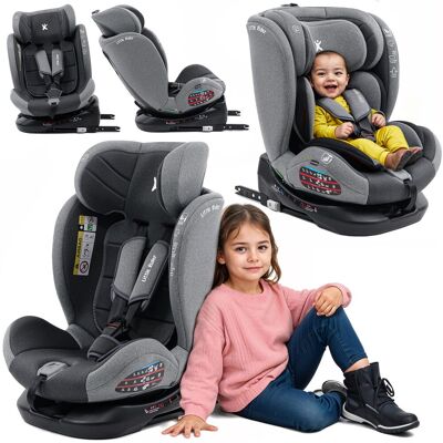LITTLE RIDER FOTELIK SAMOCHODOWY OBROTOWY 360° SZARO-CZARNY 40-150 CM i-Size R129 + ISOFIX LITTLE RIDER FOTELIK SAMOCHODOWY OBROTOWY 360° SZARO-CZARNY 40-150 CM i-Size R129 + ISOFIX