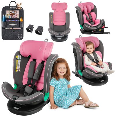 Venus LTD Fotelik Samochodowy Obrotowy Leonardo 360° Różowo-Szary 40-150 Cm I-Size R129 Isofix Venus LTD Fotelik Samochodowy Obrotowy Leonardo 360° Różowo-Szary 40-150 Cm I-Size R129 Isofix