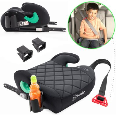 Traveller FOTELIK SAMOCHODOWY PODKŁADKA SIEDZISKO Z ISOFIX CZARNO-SZARY PIKOWANY R129 125-150 CM Traveller FOTELIK SAMOCHODOWY PODKŁADKA SIEDZISKO Z ISOFIX CZARNO-SZARY PIKOWANY R129 125-150 CM