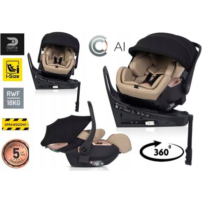 FOTELIK SAMOCHODOWY rozkładany obrotowy 360° i-Size + baza ISOFIX nosidełko CAVOE AI FOTELIK SAMOCHODOWY rozkładany obrotowy 360° i-Size + baza ISOFIX nosidełko CAVOE AI