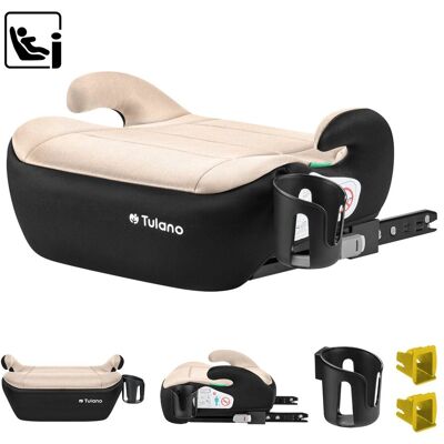 Fotelik samochodowy Tulano Cabby 30 Beige Black ISOFIX 125-150 cm I-Size, Technologia Ultra Soft, wskaźnik prawidłowego montażu, uchwyt na kubek, R1.. Fotelik samochodowy Tulano Cabby 30 Beige Black ISOFIX 125-150 cm I-Size, Technologia Ultra Soft, wskaźnik prawidłowego montażu, uchwyt na kubek, R1..