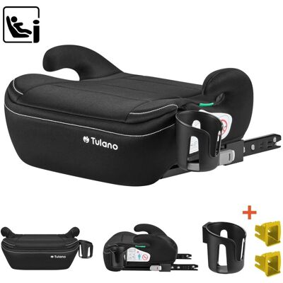 Fotelik samochodowy Tulano Cabby 30 Black ISOFIX 125-150 cm I-Size, Technologia Ultra Soft, wskaźnik prawidłowego montażu, uchwyt na kubek, R129, Cz.. Fotelik samochodowy Tulano Cabby 30 Black ISOFIX 125-150 cm I-Size, Technologia Ultra Soft, wskaźnik prawidłowego montażu, uchwyt na kubek, R129, Cz..