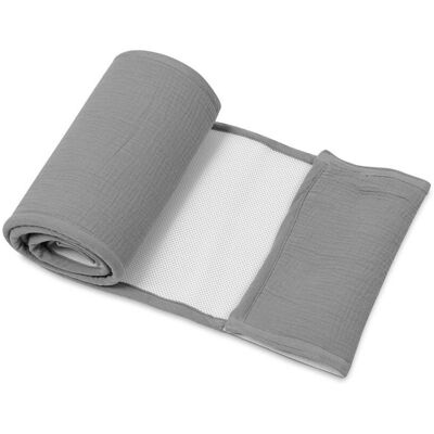 BABY MATEX Ochraniacz do łóżeczka Bump Air Muślin 180x30 ciemny szary BABY MATEX Ochraniacz do łóżeczka Bump Air Muślin 180x30 ciemny szary