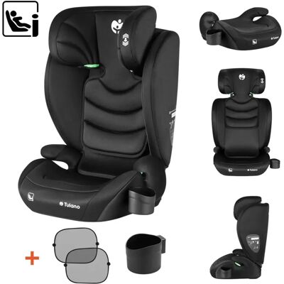 Fotelik Samochodowy Tulano Joy 20 Black 100-150cm I-Size 3,5-12 Lat Regulowany Zagłówek Fotelik Samochodowy Tulano Joy 20 Black 100-150cm I-Size 3,5-12 Lat Regulowany Zagłówek