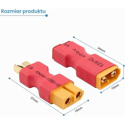 Inny producent Adaptery Xt60 Złącze T 4 Sztuki Lekkie Bezprzewodowe Trwałe Bezpieczne Inny producent Adaptery Xt60 Złącze T 4 Sztuki Lekkie Bezprzewodowe Trwałe Bezpieczne