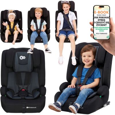 Kinderkraft Fotelik Dziecięcy 9-36kg 76-150cm Side Protect System Czarny + E-BOOK-1 Kinderkraft Fotelik Dziecięcy 9-36kg 76-150cm Side Protect System Czarny + E-BOOK-1