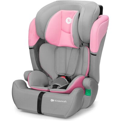 Kinderkraft Fotelik samochodowy i-Size 9-36 kg, regulowany zagłówek, R129, różowy Kinderkraft Fotelik samochodowy i-Size 9-36 kg, regulowany zagłówek, R129, różowy